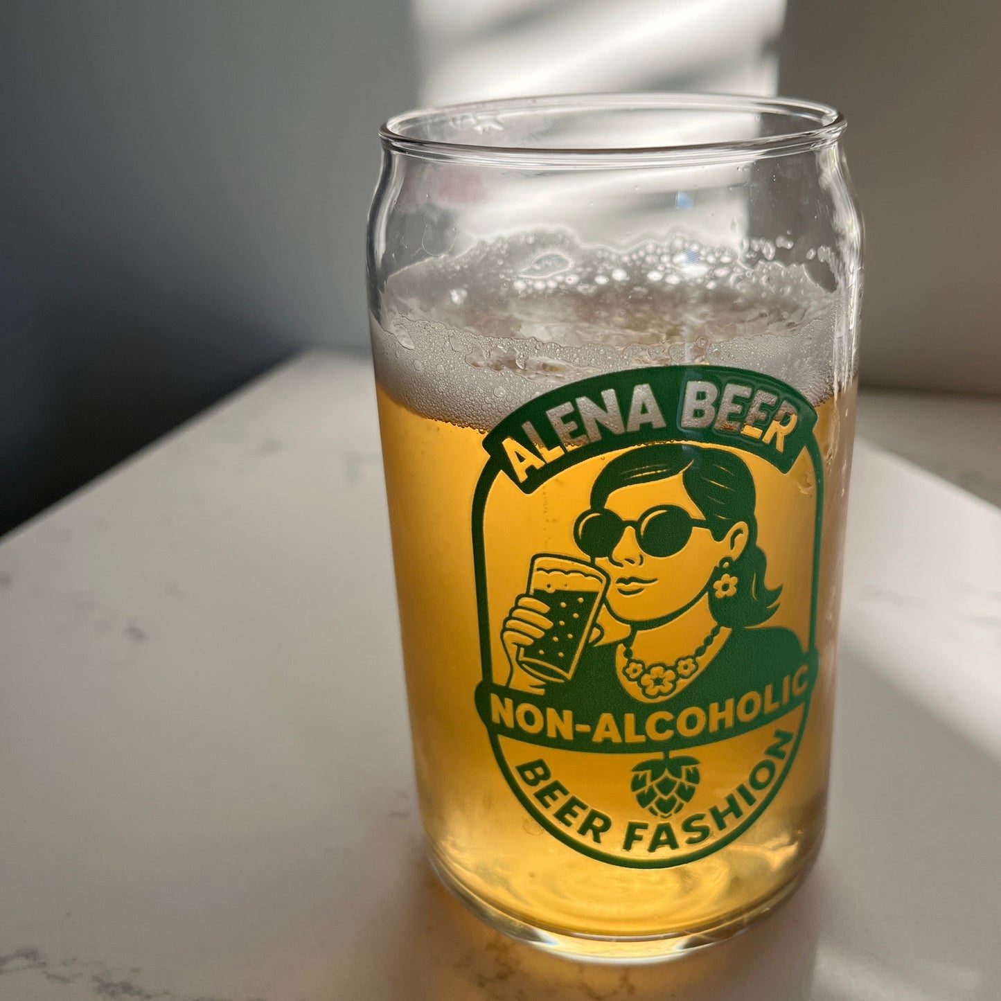 AleNA Beer Can Glass